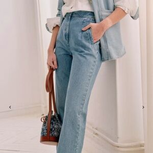 NWT Sézane Martin Trousers - Chambray